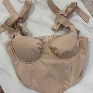 Nude Corset Crop Top